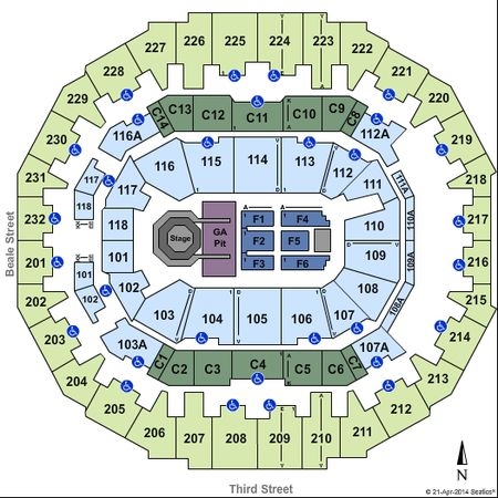 Fedex Forum Tickets In Memphis Tennessee Fedex Forum Seating Charts 