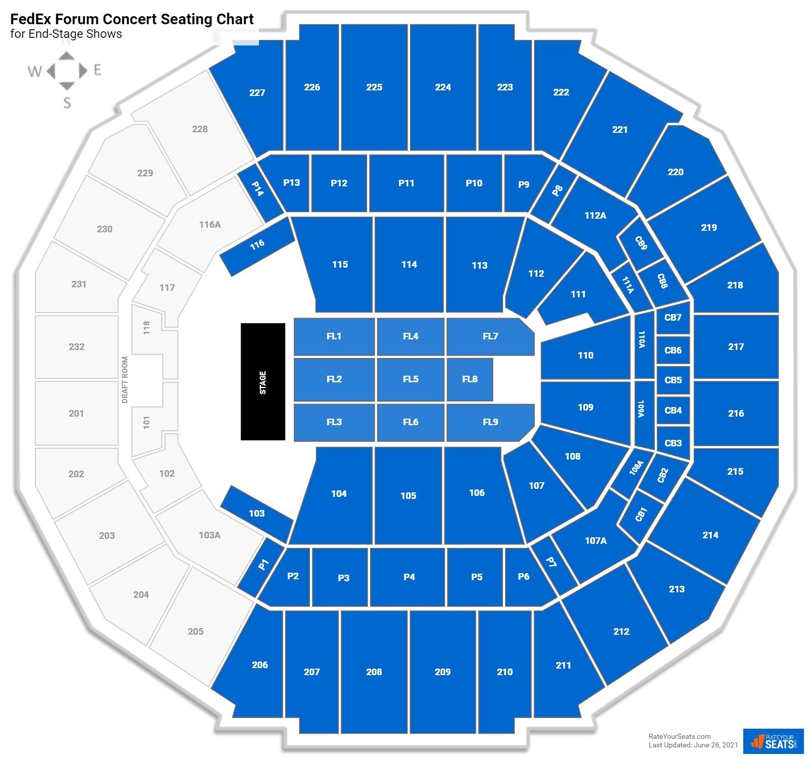 FedExForum Concert Seating Chart RateYourSeats