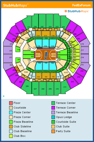 FedExForum Seating Chart Pictures Directions And History Memphis 