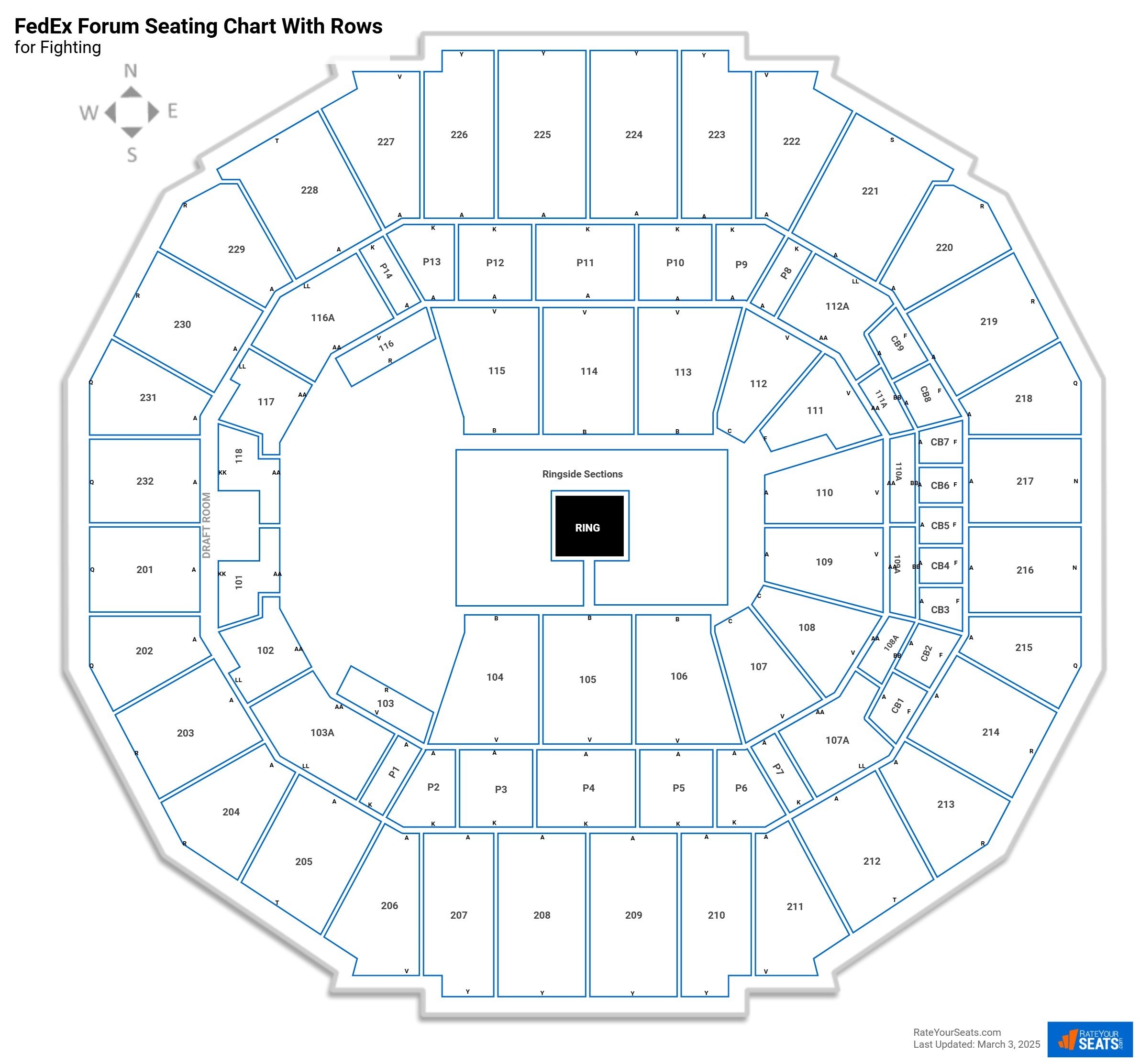 Fedexforum Seating Chart Rows FedExForum Guide Upcoming Events And