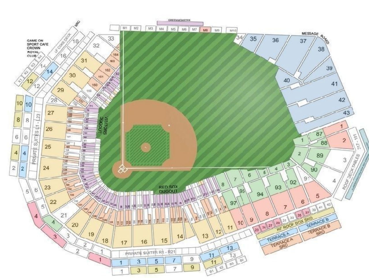 Fenway Park Seat Map United States Map