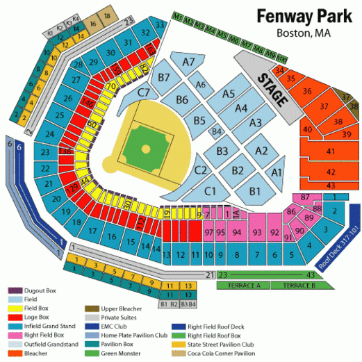Fenway Park Seating Chart Fenway Park Boston Massachusetts Fenway Park Seating Chart Fenway Park Boston Massachusetts