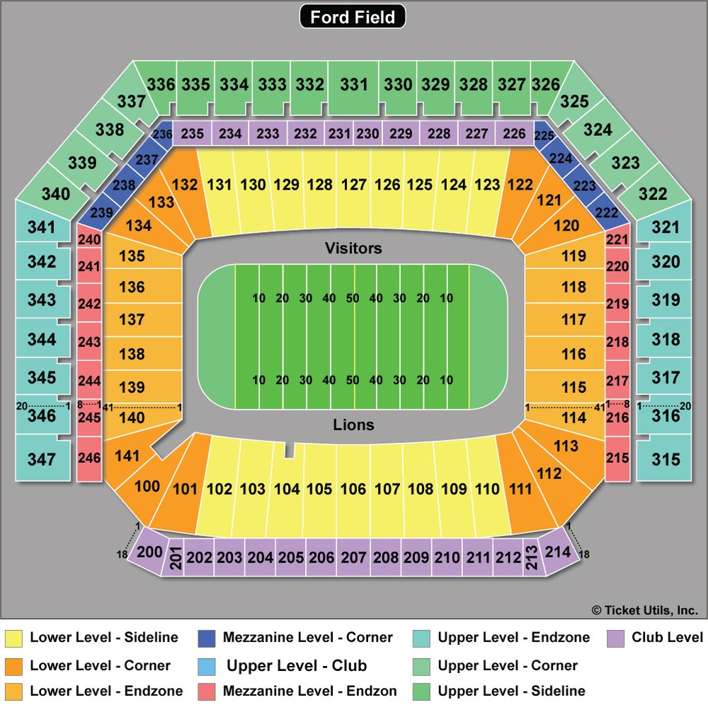 Ford Field Detroit Lions Football Stadium Stadiums Of Pro Football