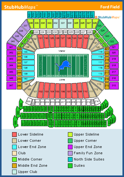 Ford Field Seating Chart Pictures Directions And History Detroit 