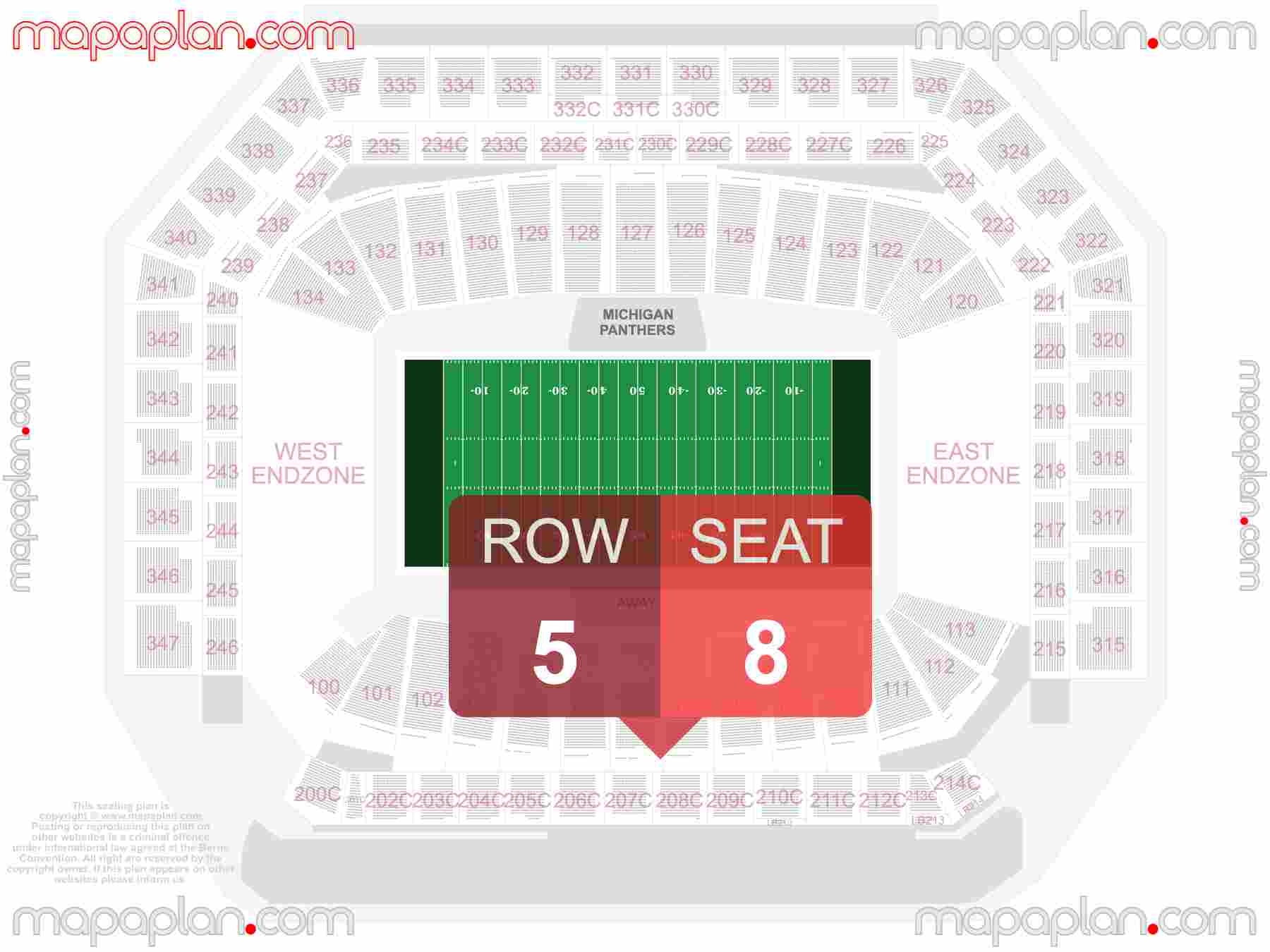 ford field seating chart view ford field seating chart view