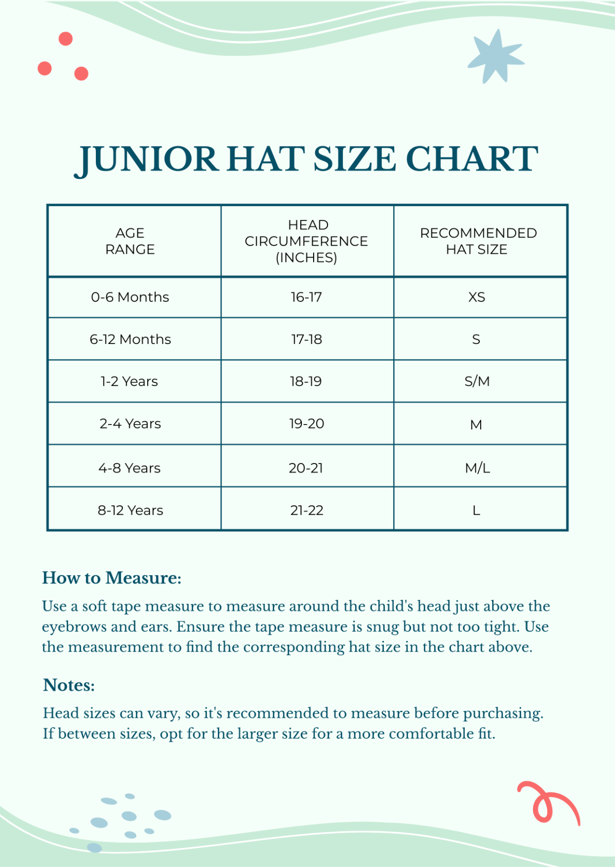youth hat size chart youth hat size chart