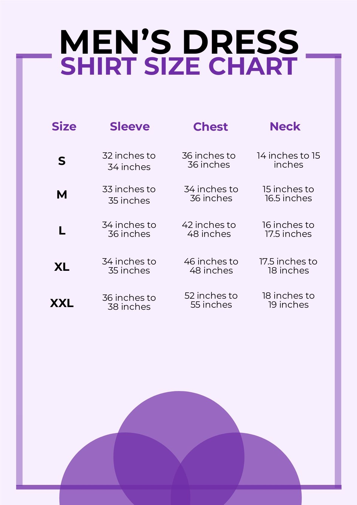 Free Mens Dress Shirt Size Chart Download In PDF 51 OFF