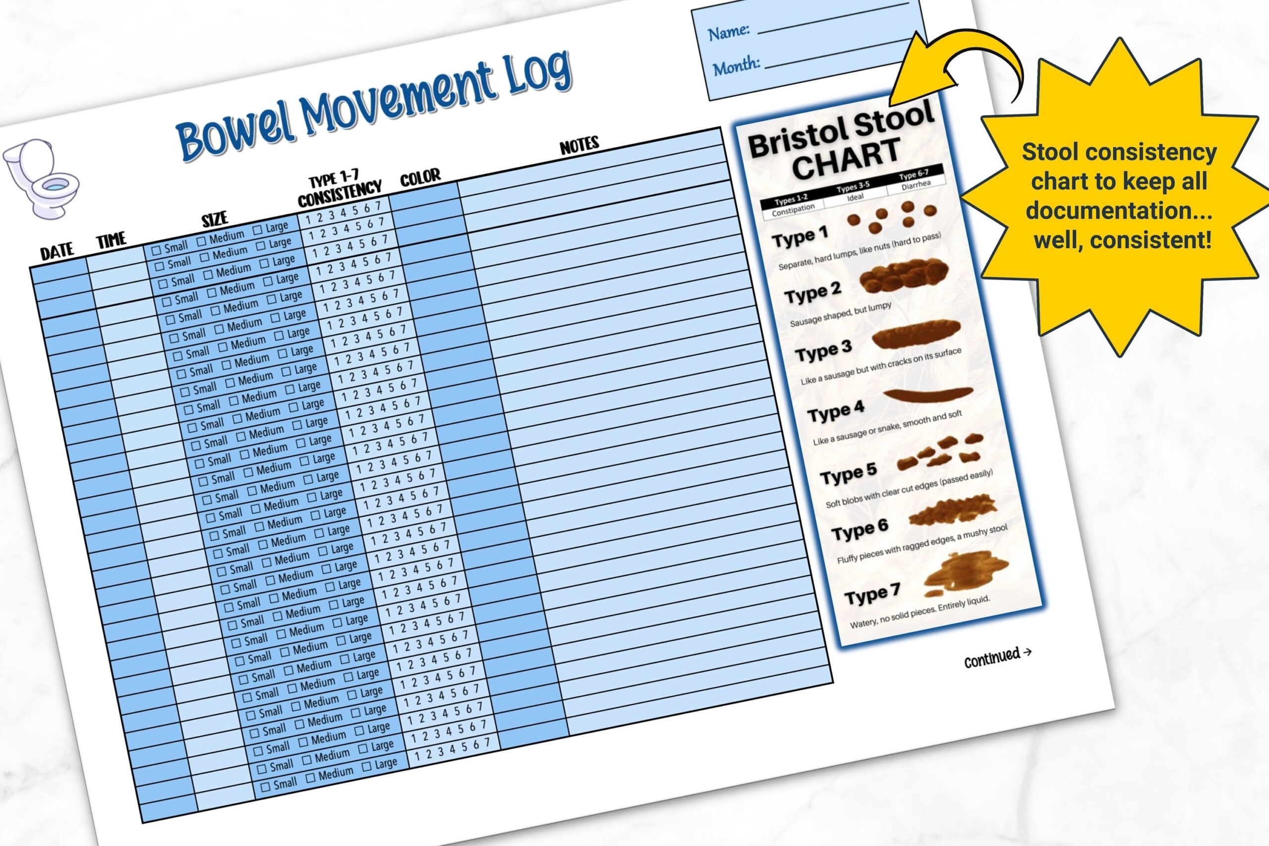 Free Printable Bowel Movement Record Chart Free Printable Template
