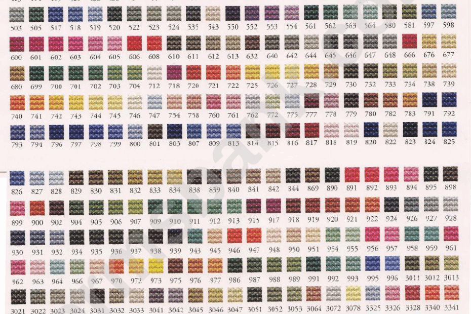 Free Printable Dmc Color Chart Printable Calendar