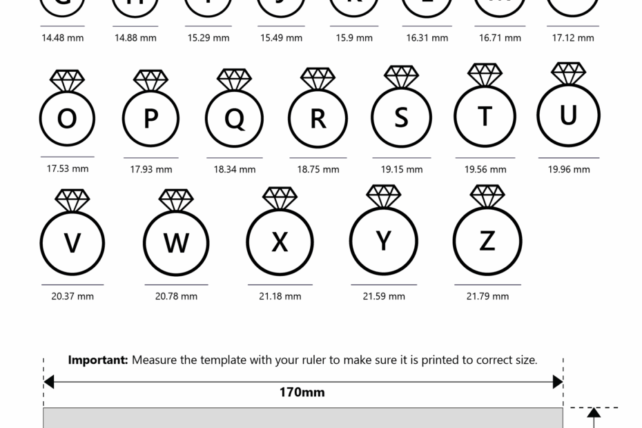 Free Printable Printable Ring Size Chart Printable Calendars AT A GLANCE