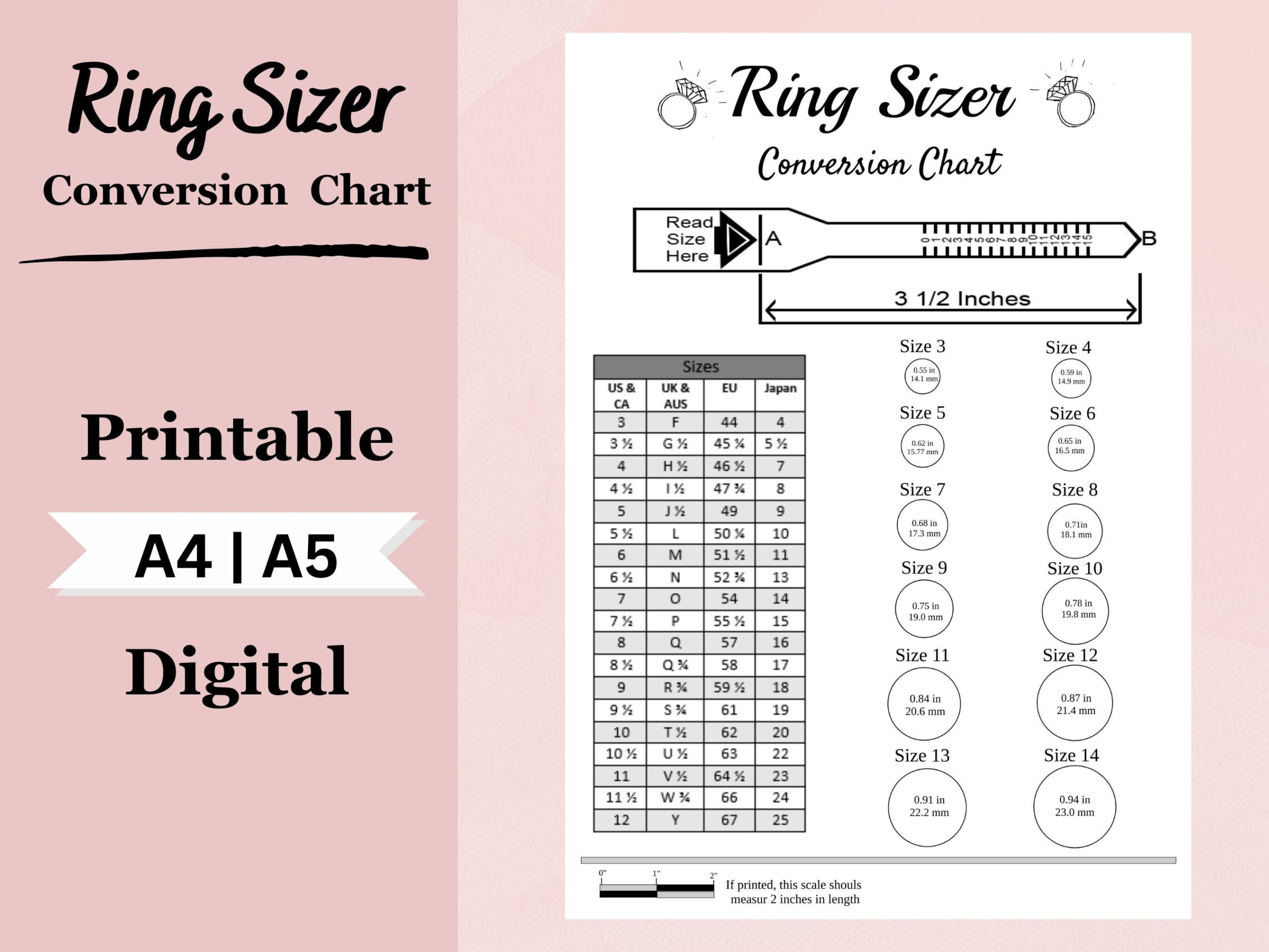 free printable ring size chart free printable ring size chart
