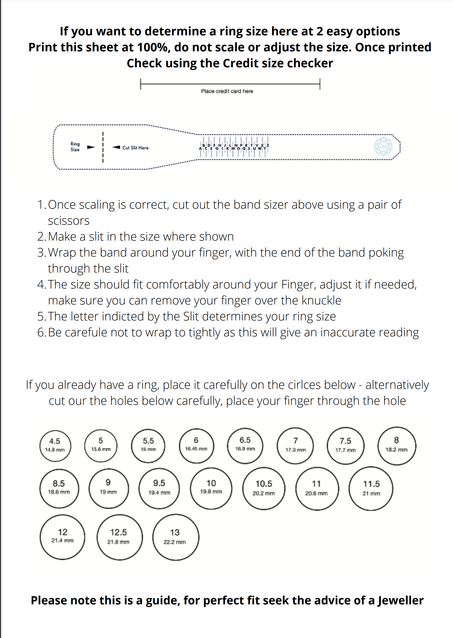 Get Your Free Ring Sizing Chart Printable Printables For Everyone