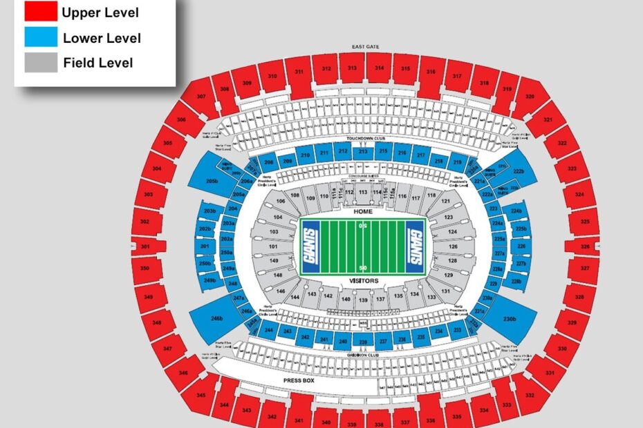 Giants Seating Chart At MetLife Stadium Giants