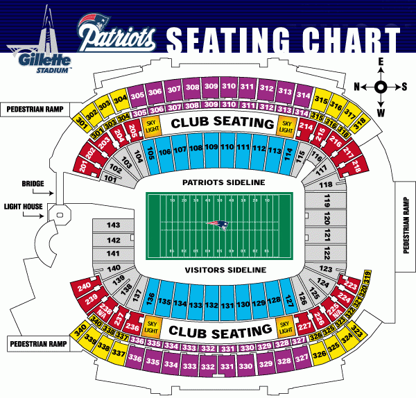 Gillette Stadium Seating Chart Detailed