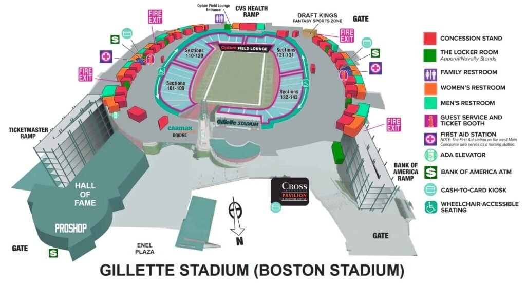 Gillette Stadium Seating Chart With Seat Numbers And Rows