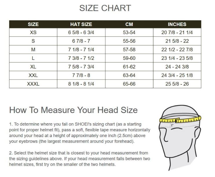 Giro Helmet Size Chart