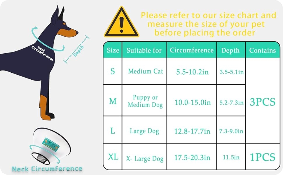 dog cone size chart dog cone size chart