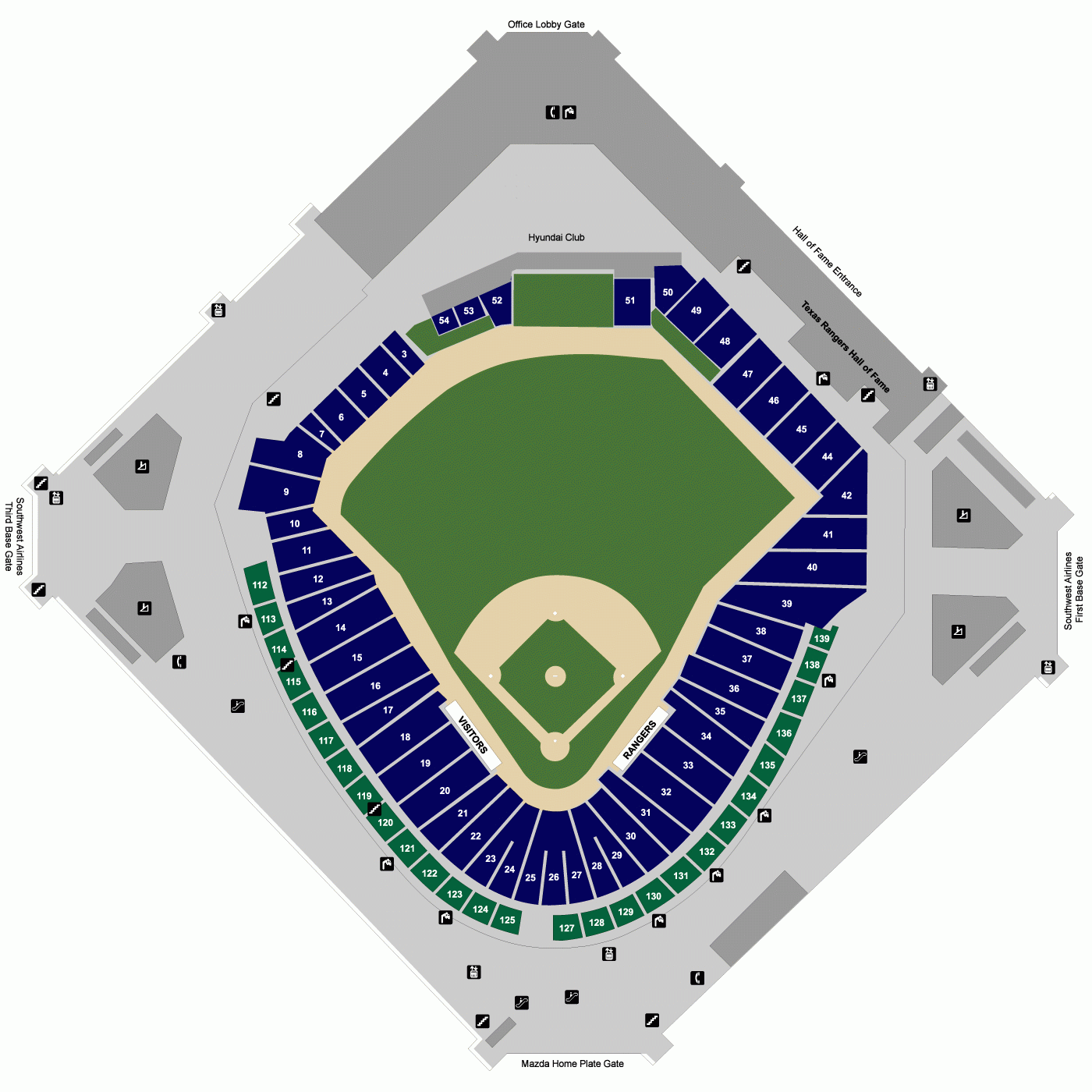 Globe Life Park Arlington Texas Seating Chart Globe Life Park Texas 