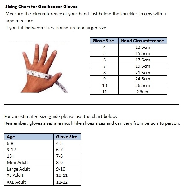 keeper gloves size chart keeper gloves size chart