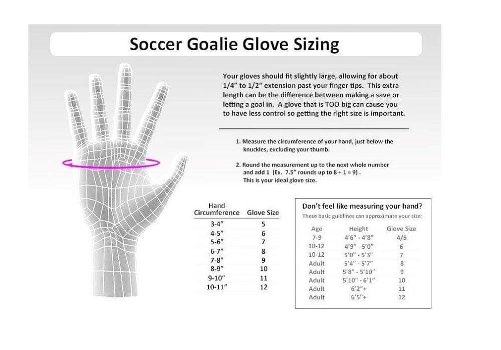 Goalkeeper Gloves Size Chart A Visual Reference Of Charts Chart Master