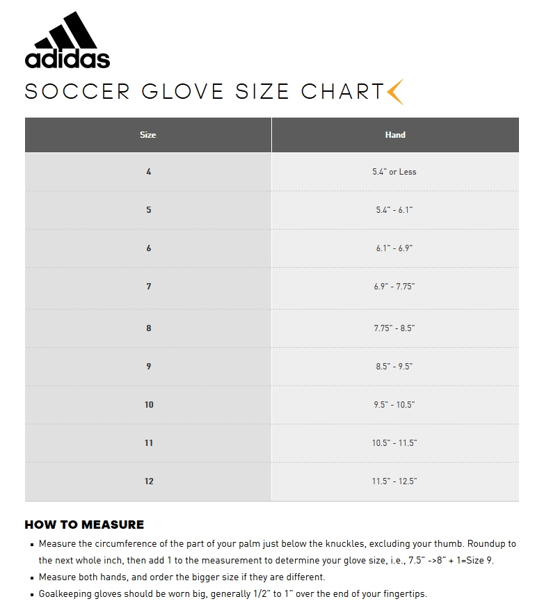 Goalkeeper Gloves Size Chart At Ronald Hebert Blog