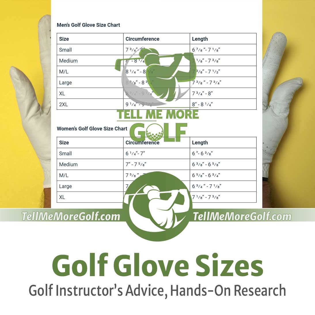 Golf Glove Size Chart Guide Golf Instructor 39 s Advice 