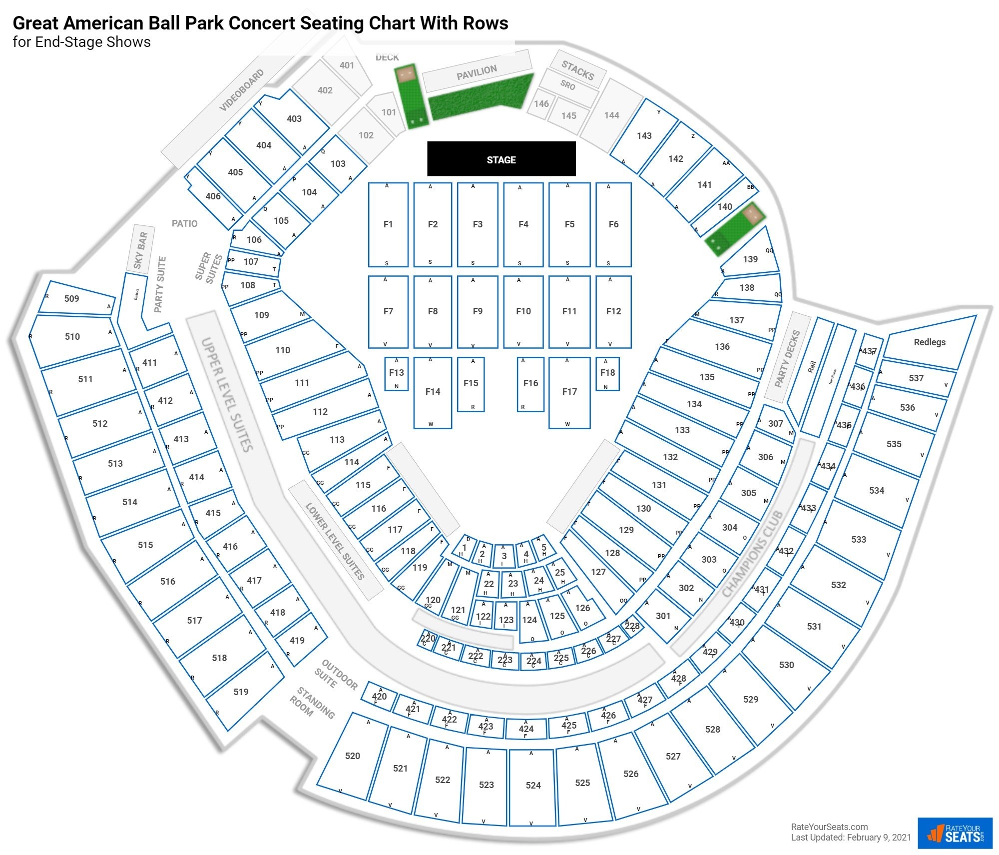 Great American Ballpark Detailed Seating Chart