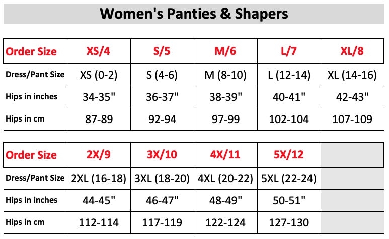 Hanes Women 39 s Underwear Size Chart Find Your Perfect Fit