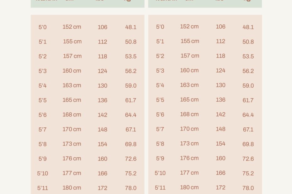 Height Comparison Chart In PDF Download Template