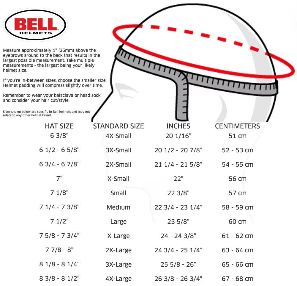 Helmet Size Conversion Chart Helmet Size Conversion Chart
