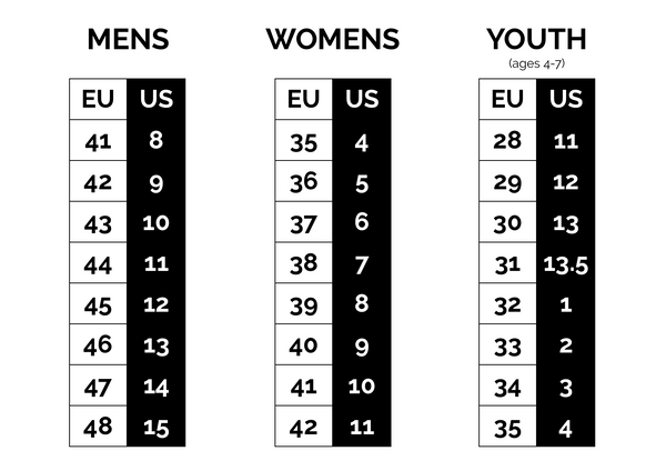 Hey Dude Shoes Size Chart A Visual Reference Of Charts Chart Master