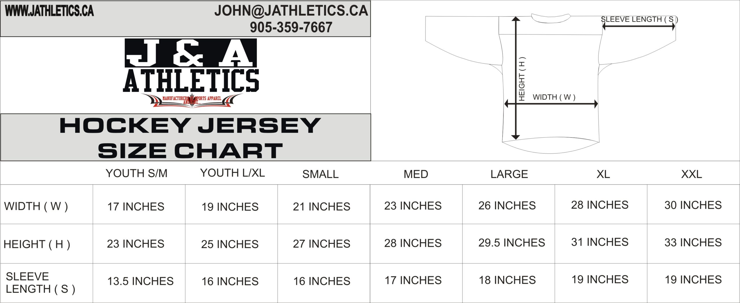 Hockey Jersey Measurement Guide At James Boone Blog