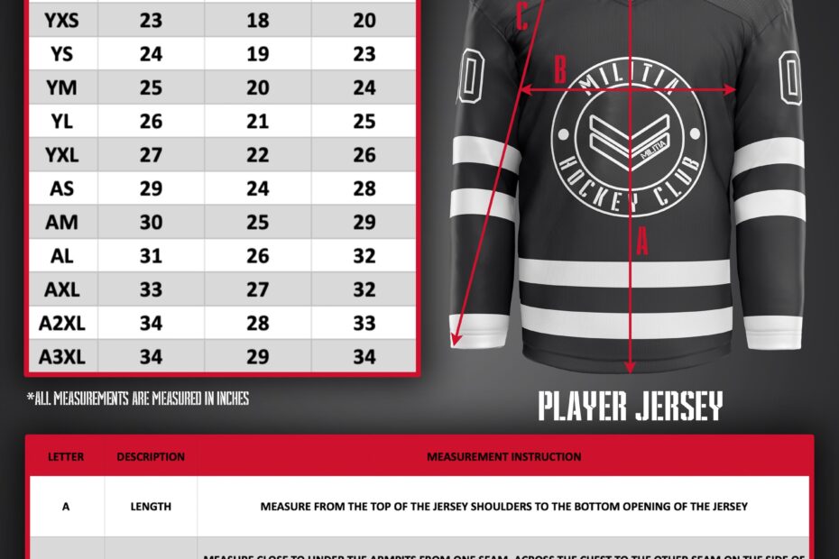 Hockey Jersey Number Size Chart At Jimmy Koster Blog