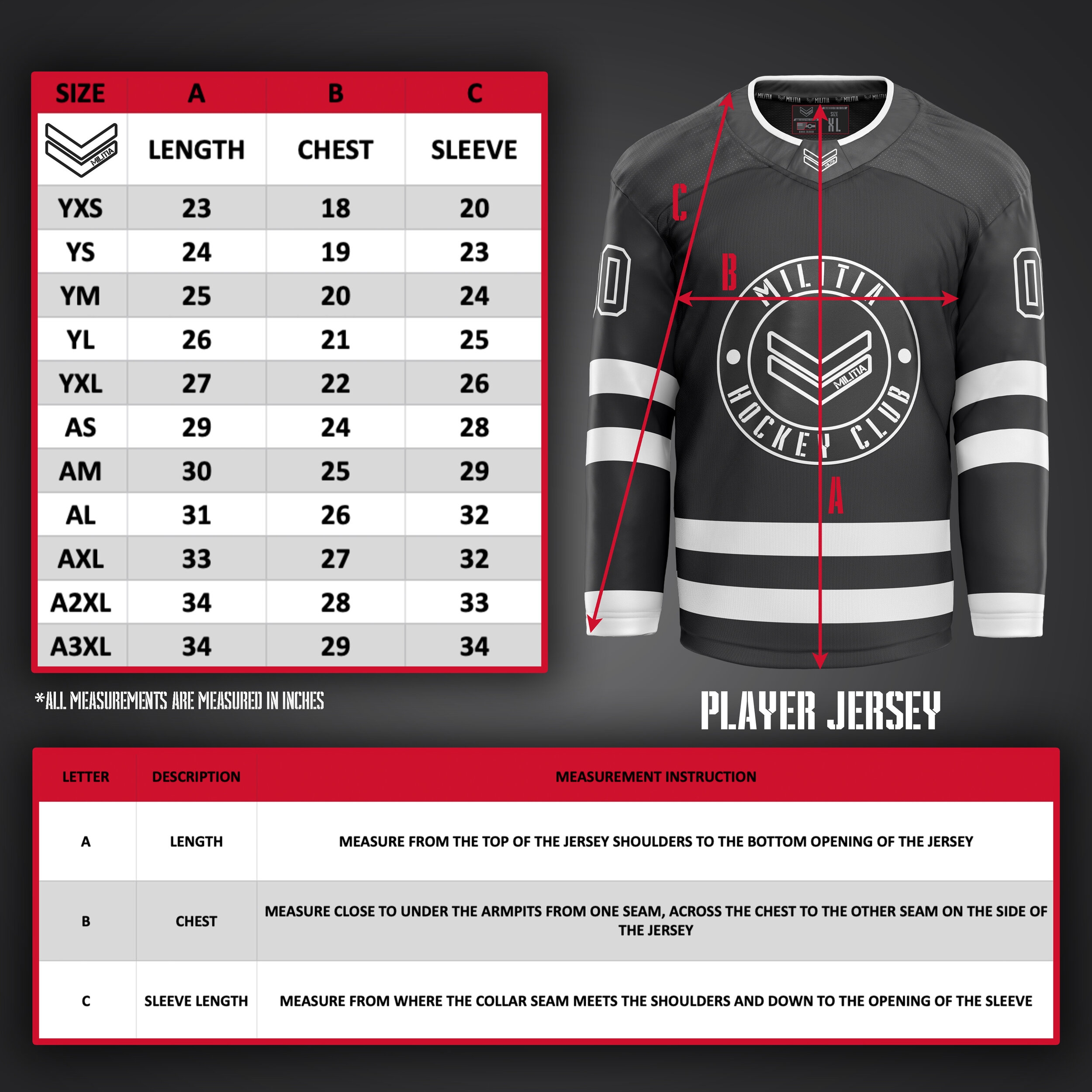 Hockey Jersey Number Size Chart At Jimmy Koster Blog