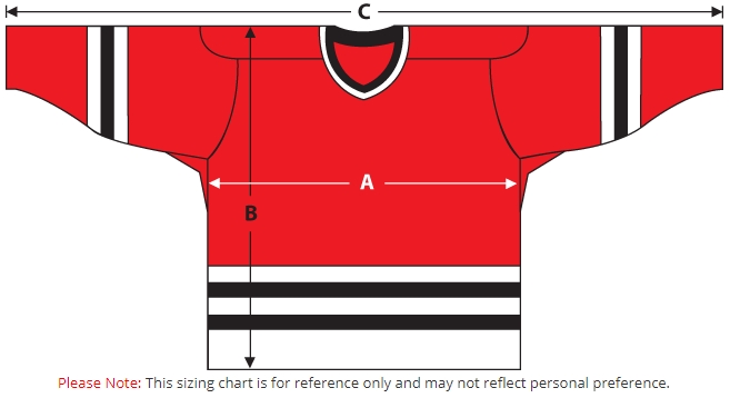 ice hockey jersey size chart ice hockey jersey size chart