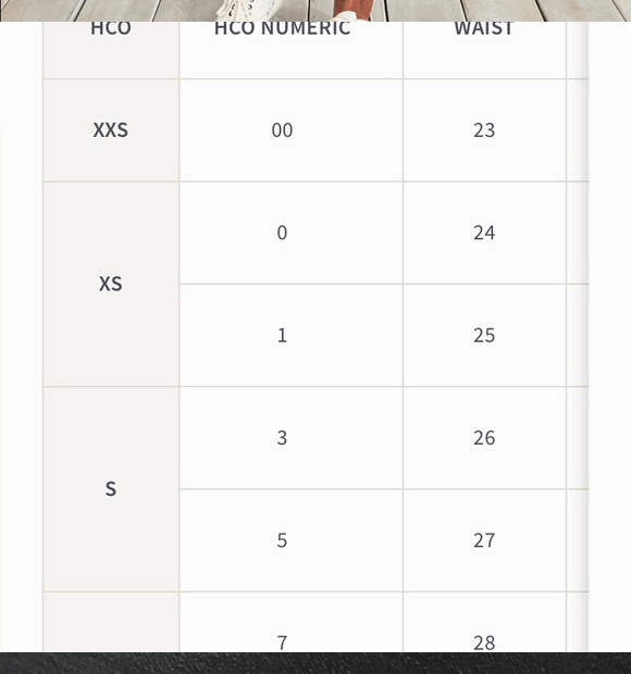 Hollister Size Chart Jeans Educational Chart Resources