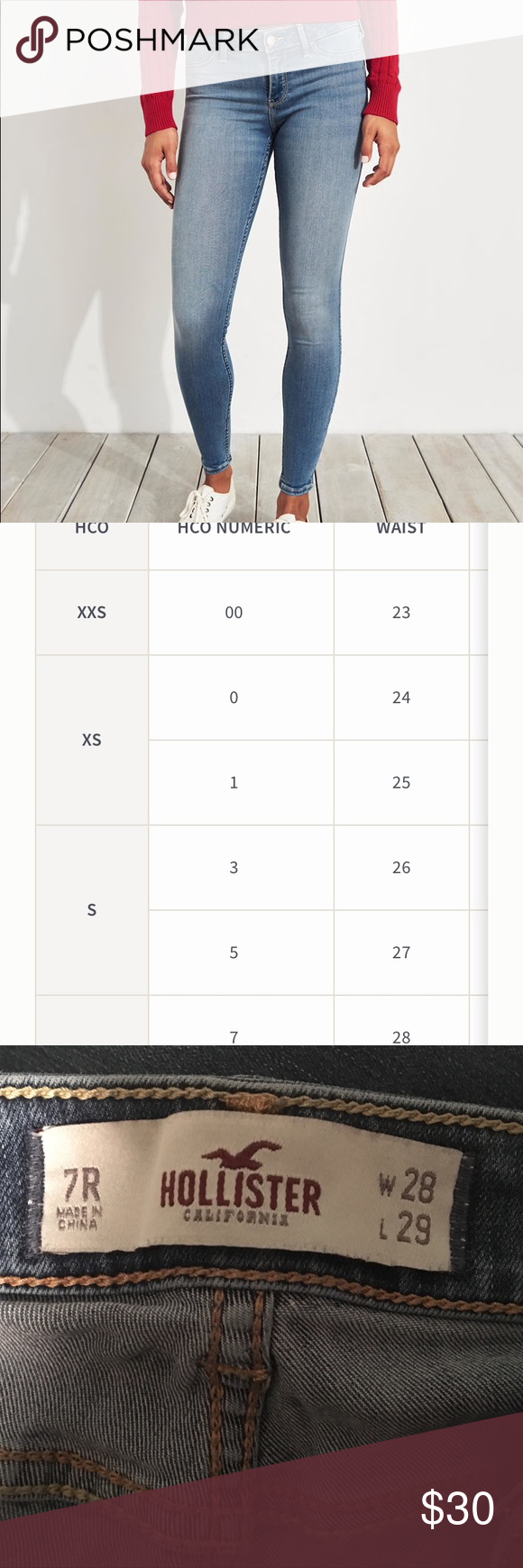 Hollister Size Chart Jeans Educational Chart Resources
