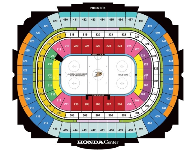Honda Center Anaheim CA Seating Chart View