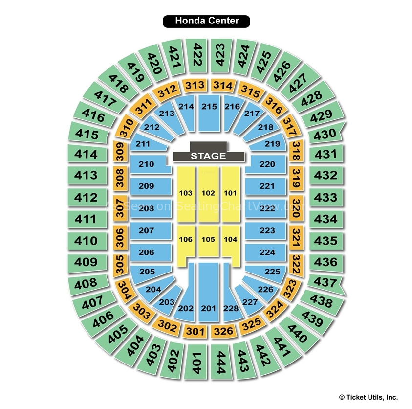 Honda Center Anaheim CA Seating Chart View