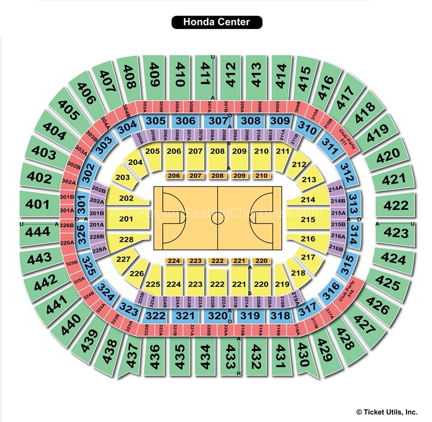 Honda Center Seat Chart Center Seating Chart