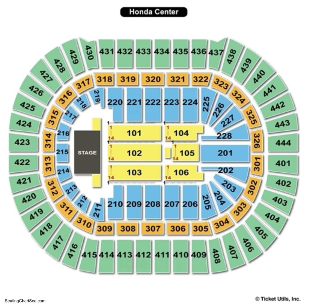 Honda Center Seating Chart Maps Anaheim Center Seating Chart