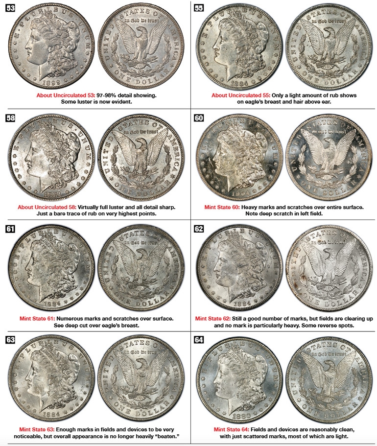 How To Grade Morgan Dollars A Visual Guide Cascade Coins