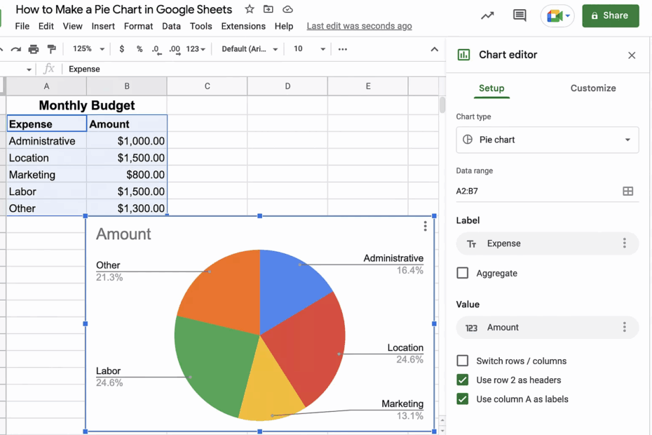 How To Make A Pie Chart In Google Sheets Layer Blog