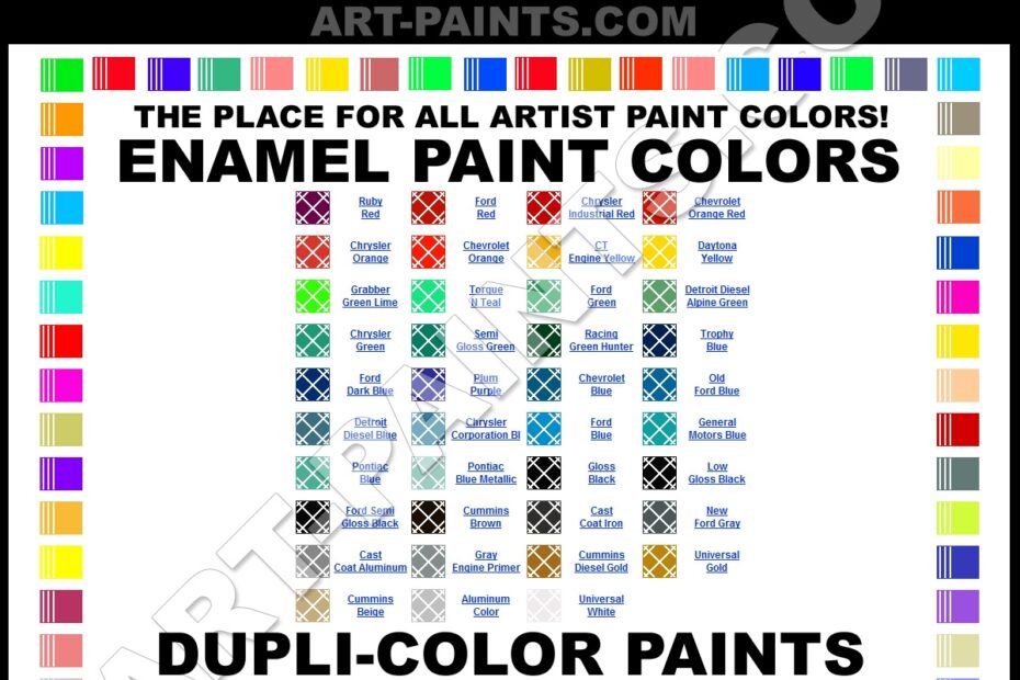 How To Use A Dupli Color Paint Code Chart Paint Colors