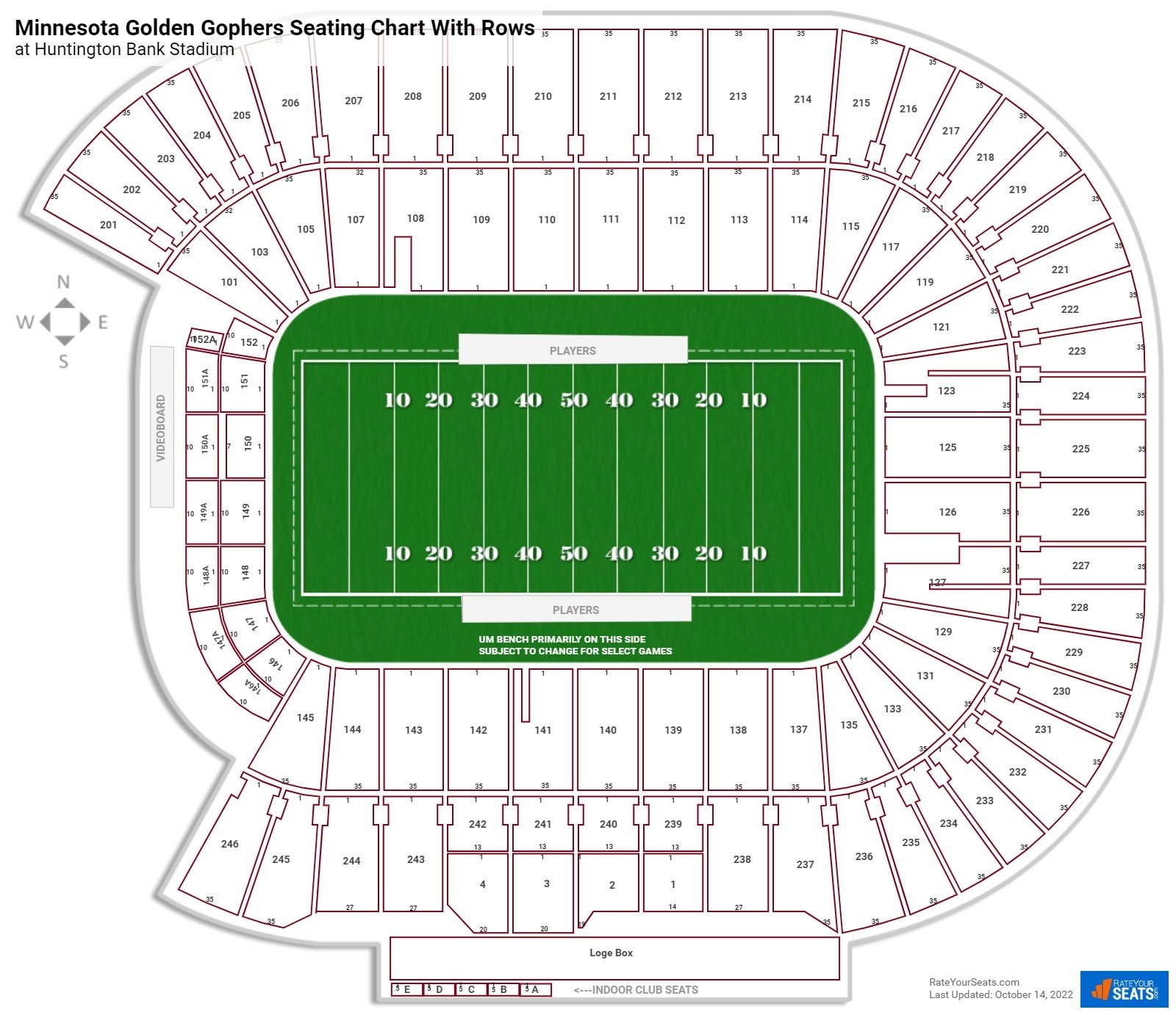 Huntington Bank Stadium Seating Charts RateYourSeats