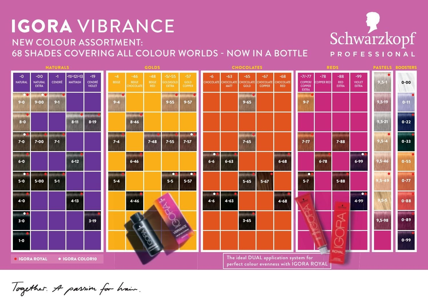 Igora Vibrance Colour Chart Educational Chart Resources