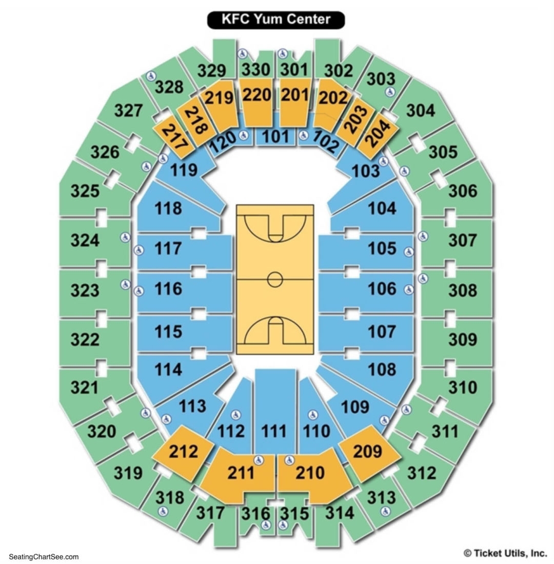 Incredible Kfc Yum Center Seating Chart With Rows In 2020 Center 