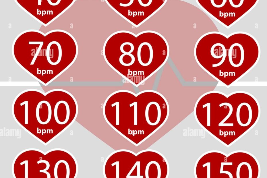 Infographic Showing A Heart And Different Values For Heart Beats Per