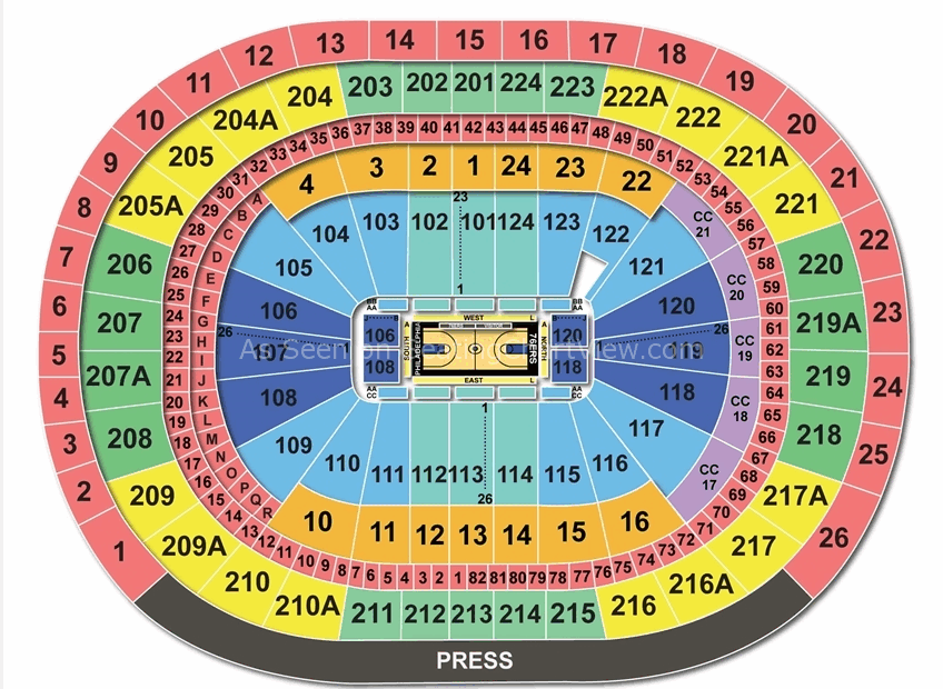 Interactive Wells Fargo Center Seating Chart With Seat Numbers
