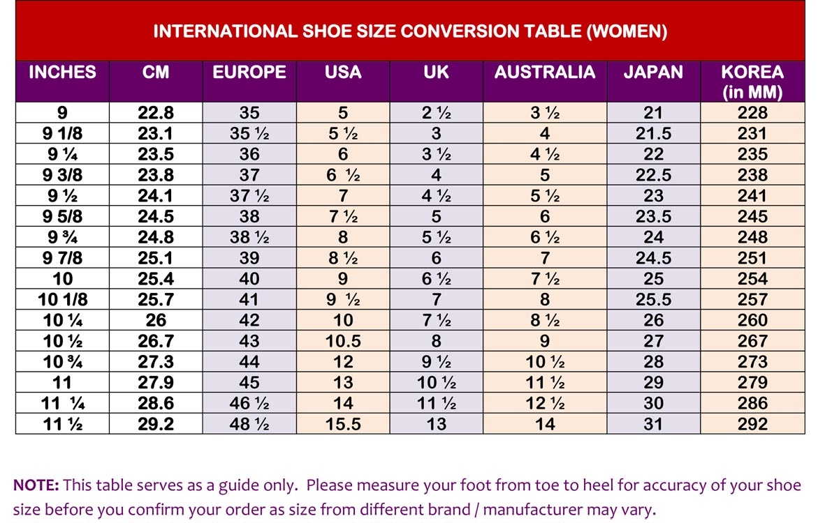 International Size Conversion Chart International Size Conve
